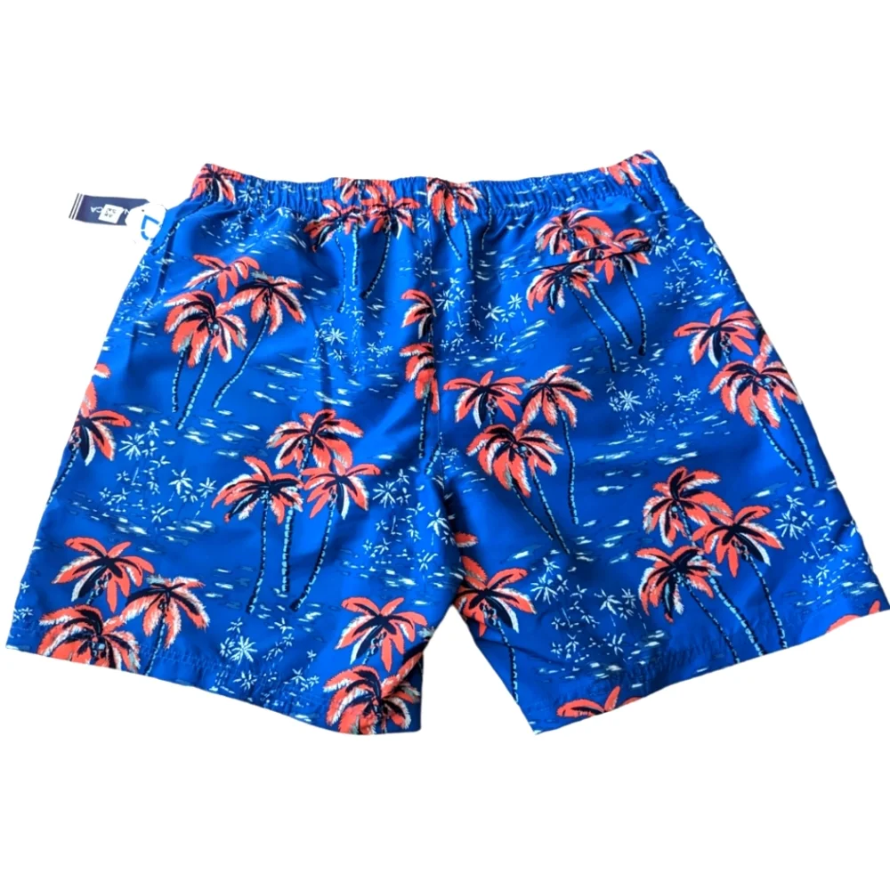 NAUTICA Men’s Performance Palm Tree Elastic Swim Trunk Shorts XXL NWT